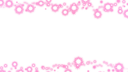Pink sparkling star frame border with transparent background
