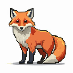 Charming pixelated fox illustration: A delightful representation of wildlife artistry