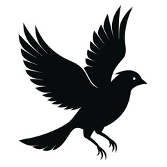 Solid color Veery flying animal vector design