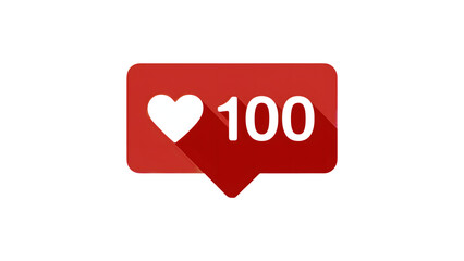 Get 100 Likes! Red hot social media engagement icon for influencer marketing