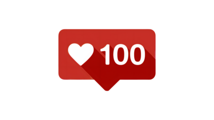Get 100 Likes! Red hot social media engagement icon for influencer marketing