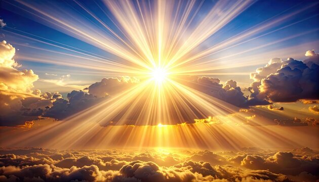 Glorious Sunrise Sky With Golden Light And Clouds - Powered by Adobe