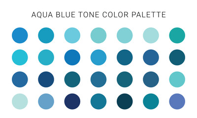 Vector Aqua Blue Color Palette Collection