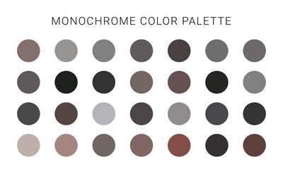 Vector Monochrome Color Palette Collection
