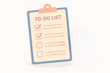 Fototapeta premium Minimal flat style to do list with check marks on clipboard for productivity planning and task management