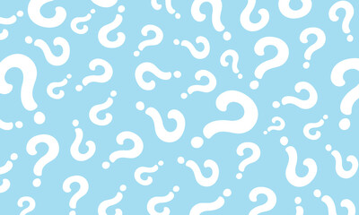 Vector White Question Marks On Blue Background