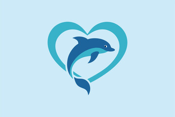 design a stylized dolphin jumping through a heart (1).eps