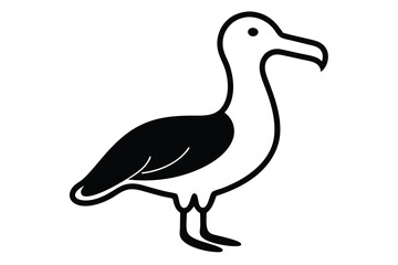 Solid color Wandering Albatross animal vector design