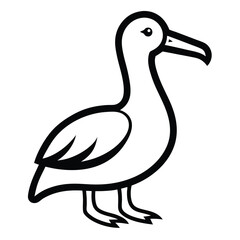Solid color Wandering Albatross animal vector design