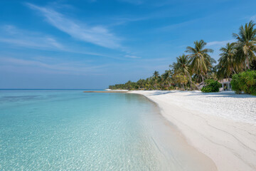 Fototapeta premium tropical beach with palm trees