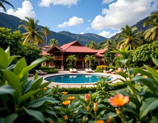 a luxurious resort nestled in a tropical setting