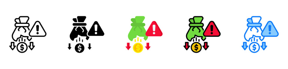 Budget Crisis icon multiple style 