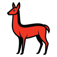 Solid color Vicuña animal vector design