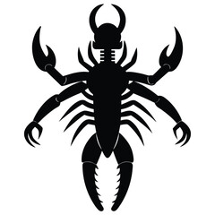 alien lobster silhouette icon  sci fi design