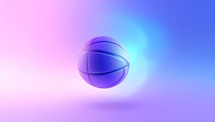 Purple Basketball with Neon Glow.