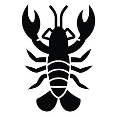 silhouette lobster with japanese calligraphy inspire