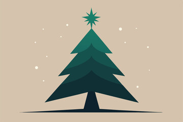 Obraz premium hand drawn style christmas tree silhouette with r.eps