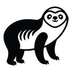 Solid color Unau (Linnaeus’s Two-Toed Sloth) animal vector design