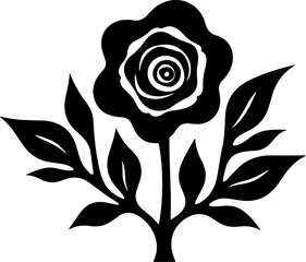 Obraz premium Rose Flower Vector Silhouette Illustration