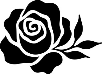 Rose Flower Vector Silhouette Illustration