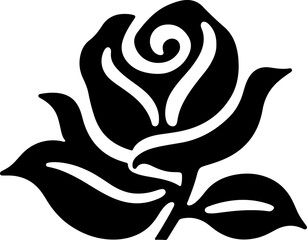 Rose Flower Vector Silhouette Illustration