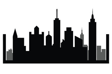 Obraz premium minimalist black and white city skyline of chicago (1).eps