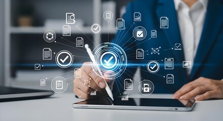 Streamline document management with digital approval workflow on a tablet for efficient business solutions