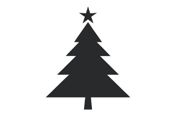 Obraz premium minimalist christmas tree silhouette with clean l (1).eps