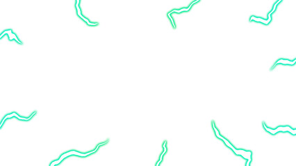 Green lightning bolt frame on transparent background
