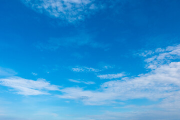 Panorama of cloud clear sky background for summer vacation concept at ocean and summer sea water with sunlight of beautiful cloudy	

