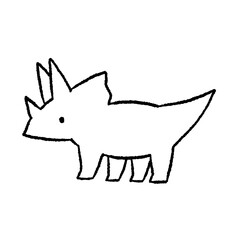 Hand-drawn illustration of a Triceratops