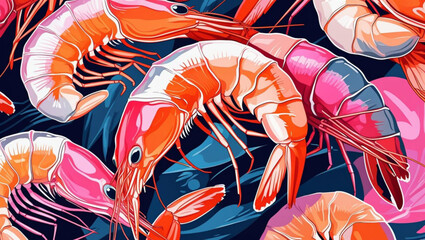 Fresh shrimp caught from sea