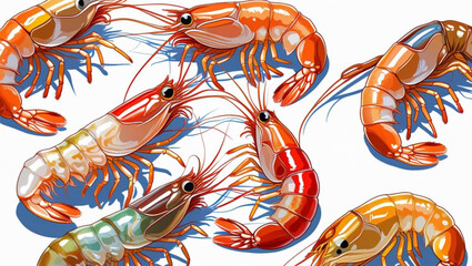 Juicy shrimp sizzle on grill