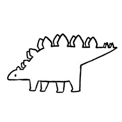 Hand-drawn illustration of a Stegosaurus