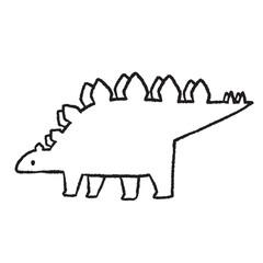 Hand-drawn illustration of a Stegosaurus