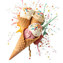  Ice Cream Cone Splash Explosion