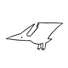 Hand-drawn illustration of a Pteranodon © Hoshii