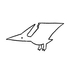 Hand-drawn illustration of a Pteranodon © Hoshii