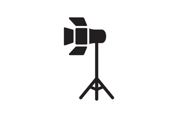 Fototapeta premium Studio Light icon silhouette vector with white background