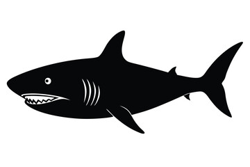 Obraz premium vector art of a deep sea shark lurking in the sha (1).eps
