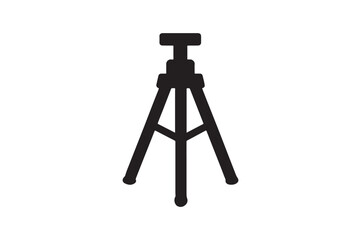 Tripod icon silhouette vector with white background
