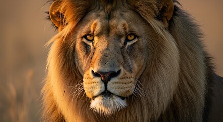 Naklejka premium Majestic Lion Close-up 