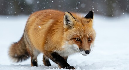 Fototapeta premium Playful Red Fox in Snow