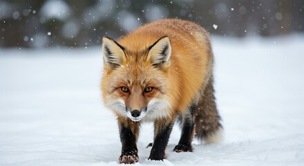 Obraz premium Playful Red Fox in Snow