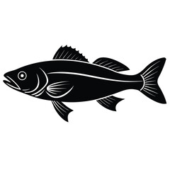 seabass silhouette black vector icon