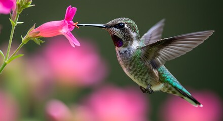 Naklejka premium Tiny Hummingbird Macro