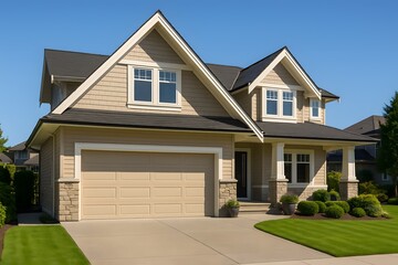 Exterior residential house architecture design and real estate concept