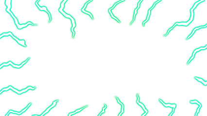 Green electric lightning frame with transparent background
