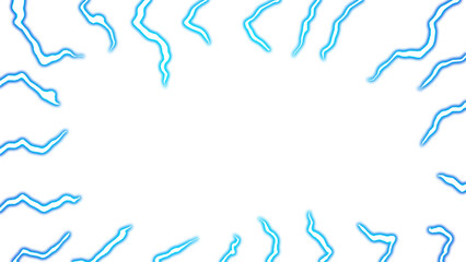 Blue electric lightning frame with transparent background
