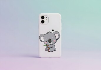 mockup cute sleeping koala bear phone case design